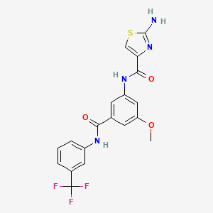 2-amino-N-[3-methoxy-5-[oxo-[3-(trifluoromethyl)anilino]methyl]phenyl]-4-thiazolecarboxamide