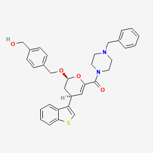 [(2S,4S)-4-(1-benzothiophen-3-yl)-2-[[4-(hydroxymethyl)phenyl]methoxy]-3,4-dihydro-2H-pyran-6-yl]-[4-(phenylmethyl)-1-piperazinyl]methanone