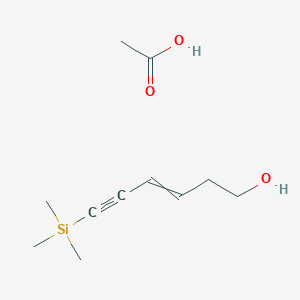 molecular formula C11H20O3Si B12571673 Acetic acid--6-(trimethylsilyl)hex-3-en-5-yn-1-ol (1/1) CAS No. 195142-34-8