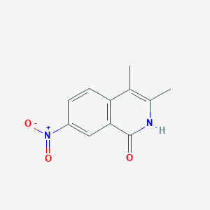 molecular formula C11H10N2O3 B12571699 3,4-dimethyl-7-nitro-2H-isoquinolin-1-one CAS No. 333458-49-4