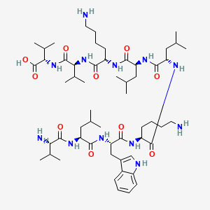 molecular formula C56H96N12O10 B12571754 L-Valyl-L-leucyl-L-tryptophyl-L-lysyl-L-leucyl-L-leucyl-L-lysyl-L-valyl-L-valine CAS No. 409095-74-5