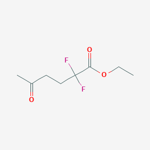 molecular formula C8H12F2O3 B12571760 Hexanoic acid, 2,2-difluoro-5-oxo-, ethyl ester CAS No. 295360-05-3