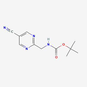 molecular formula C11H14N4O2 B12571776 Tert-butyl (5-cyanopyrimidin-2-YL)methylcarbamate 