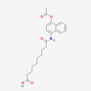 molecular formula C22H27NO5 B12571821 Decanoic acid, 10-[[4-(acetyloxy)-1-naphthalenyl]amino]-10-oxo- CAS No. 608513-51-5