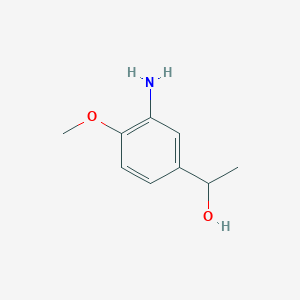 molecular formula C9H13NO2 B12571836 Benzenemethanol, 3-amino-4-methoxy-alpha-methyl-(9CI) CAS No. 495406-77-4