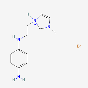 molecular formula C12H19BrN4 B12571850 1-[2-(4-Aminoanilino)ethyl]-3-methyl-2,3-dihydro-1H-imidazol-1-ium bromide CAS No. 220159-33-1