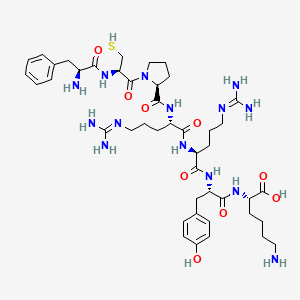 molecular formula C44H68N14O9S B12571882 L-Phenylalanyl-L-cysteinyl-L-prolyl-N~5~-(diaminomethylidene)-L-ornithyl-N~5~-(diaminomethylidene)-L-ornithyl-L-tyrosyl-L-lysine CAS No. 488712-01-2