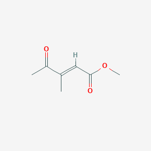 molecular formula C7H10O3 B125719 Methyl 3-methyl-4-oxopent-2-enoate CAS No. 155852-44-1