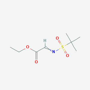 molecular formula C8H15NO4S B12571901 Ethyl [(2-methylpropane-2-sulfonyl)imino]acetate CAS No. 445010-18-4