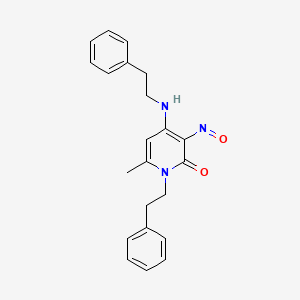 molecular formula C22H23N3O2 B12571902 6-Methyl-3-nitroso-1-(2-phenylethyl)-4-(2-phenylethylamino)pyridin-2-one 