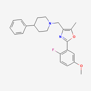 2-(2-Fluoro-5-methoxyphenyl)-5-methyl-4-[(4-phenyl-1-piperidinyl)methyl]oxazole