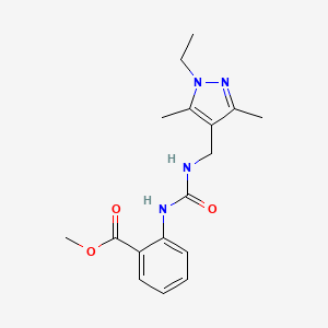 molecular formula C17H22N4O3 B1257196 2-[[[(1-Ethyl-3,5-dimethyl-4-pyrazolyl)methylamino]-oxomethyl]amino]benzoic acid methyl ester 