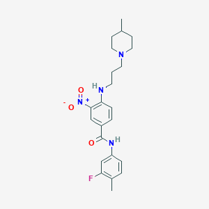 N-(3-fluoro-4-methylphenyl)-4-[3-(4-methyl-1-piperidinyl)propylamino]-3-nitrobenzamide