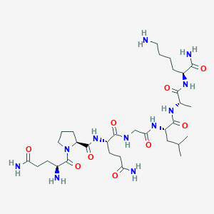 molecular formula C32H57N11O9 B12571976 L-Glutaminyl-L-prolyl-L-glutaminylglycyl-L-leucyl-L-alanyl-L-lysinamide CAS No. 605671-51-0