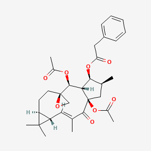 [(1'R,2R,3'E,5'S,7'S,11'S,12'S,13'S,14'S)-1',11'-diacetyloxy-3',6',6',14'-tetramethyl-2'-oxospiro[oxirane-2,10'-tricyclo[10.3.0.05,7]pentadec-3-ene]-13'-yl] 2-phenylacetate
