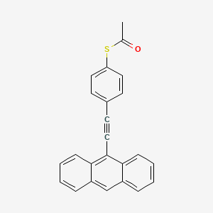 molecular formula C24H16OS B12571991 S-{4-[(Anthracen-9-yl)ethynyl]phenyl} ethanethioate CAS No. 625851-56-1