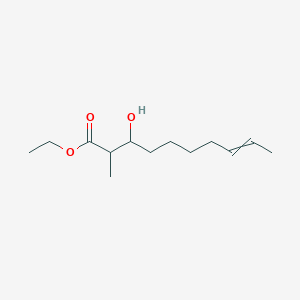 molecular formula C13H24O3 B12572013 Ethyl 3-hydroxy-2-methyldec-8-enoate CAS No. 263769-04-6