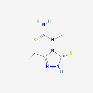 molecular formula C6H11N5S2 B12572019 N-(3-Ethyl-5-sulfanylidene-1,5-dihydro-4H-1,2,4-triazol-4-yl)-N-methylthiourea CAS No. 451506-34-6