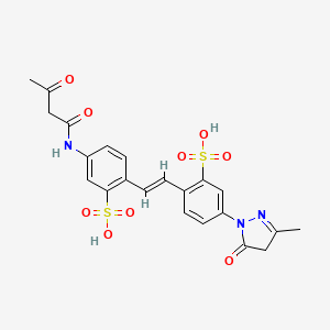2-[(E)-2-[4-(3-methyl-5-oxo-4H-pyrazol-1-yl)-2-sulfophenyl]ethenyl]-5-(3-oxobutanoylamino)benzenesulfonic acid