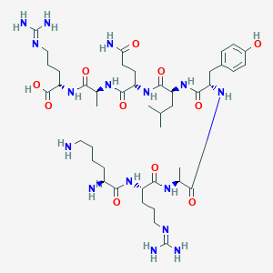 molecular formula C44H76N16O11 B12572105 L-Lysyl-N~5~-(diaminomethylidene)-L-ornithyl-L-alanyl-L-tyrosyl-L-leucyl-L-glutaminyl-L-alanyl-N~5~-(diaminomethylidene)-L-ornithine CAS No. 634191-87-0