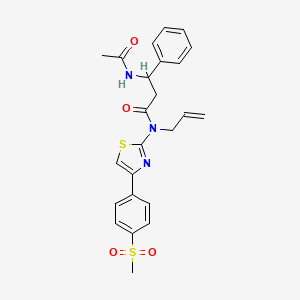 molecular formula C24H25N3O4S2 B1257216 3-acetamido-N-[4-(4-methylsulfonylphenyl)-2-thiazolyl]-3-phenyl-N-prop-2-enylpropanamide 