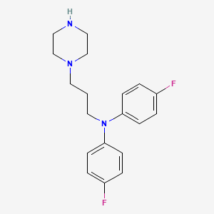 molecular formula C19H23F2N3 B12572196 Bis-(4-fluoro-phenyl)-(3-piperazin-1-yl-propyl)-amine CAS No. 212832-16-1