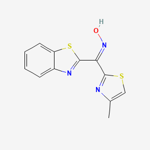 molecular formula C12H9N3OS2 B12572202 Methanone, 2-benzothiazolyl(4-methyl-2-thiazolyl)-, oxime 