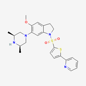 6-[(3R,5S)-3,5-dimethylpiperazin-1-yl]-5-methoxy-1-(5-pyridin-2-ylthiophen-2-yl)sulfonyl-2,3-dihydroindole