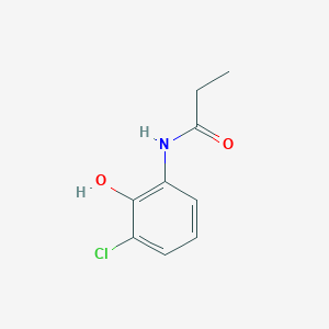 molecular formula C9H10ClNO2 B12572337 Propanamide, N-(3-chloro-2-hydroxyphenyl)- CAS No. 221291-87-8