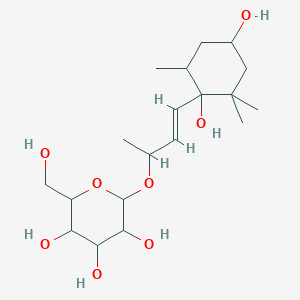 molecular formula C19H34O8 B1257247 (3S,5R,6S,7E,9x)-7-Megastigmene-3,6,9-triol 9-glucoside 