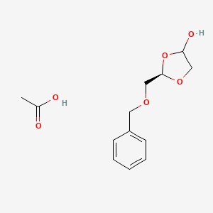 molecular formula C13H18O6 B12572495 acetic acid;(2R)-2-(phenylmethoxymethyl)-1,3-dioxolan-4-ol CAS No. 307002-00-2