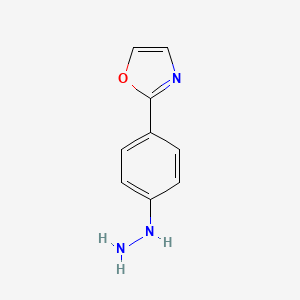 molecular formula C9H9N3O B12572553 2-(4-Hydrazinylphenyl)-1,3-oxazole CAS No. 188646-85-7