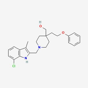 molecular formula C24H29ClN2O2 B1257257 [1-[(7-chloro-3-methyl-1H-indol-2-yl)methyl]-4-(2-phenoxyethyl)-4-piperidinyl]methanol 