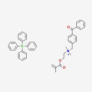 molecular formula C46H46BNO3 B12572581 N-(4-[Benzoyl]benzyl)-N,N-dimethyl-N-(2-[methacryloyl]ethyl) ammonium tetraphenylborate 