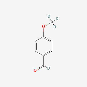 molecular formula C8H8O2 B12572590 4-METHOXY-D3-BENZALDEHYDE-alpha-D1 CAS No. 342611-03-4