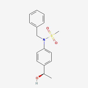 molecular formula C16H19NO3S B12572664 N-Benzyl-N-{4-[(1R)-1-hydroxyethyl]phenyl}methanesulfonamide CAS No. 187831-15-8
