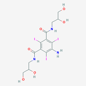 molecular formula C14H18I3N3O6 B125727 5-Amino-N,N'-bis(2,3-dihydroxypropyl)-2,4,6-triiodo-1,3-benzenedicarboxamide CAS No. 76801-93-9