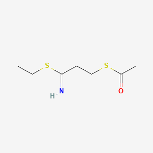 molecular formula C7H13NOS2 B12572707 S-[3-(Ethylsulfanyl)-3-iminopropyl] ethanethioate CAS No. 189279-23-0