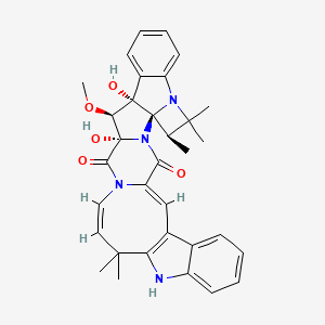 (1Z,4S,5R,14R,15S,16S,19Z)-14,16-dihydroxy-15-methoxy-5,6,6,21,21-pentamethyl-3,7,18,23-tetrazaoctacyclo[16.13.0.03,16.04,7.04,14.08,13.022,30.024,29]hentriaconta-1(31),8,10,12,19,22(30),24,26,28-nonaene-2,17-dione