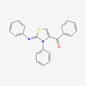 molecular formula C22H16N2OS B12572788 Phenyl[(2Z)-3-phenyl-2-(phenylimino)-2,3-dihydro-1,3-thiazol-4-yl]methanone CAS No. 192379-34-3