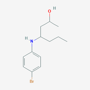 molecular formula C13H20BrNO B12572845 4-(4-Bromoanilino)heptan-2-ol CAS No. 609354-25-8