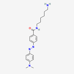 molecular formula C21H29N5O B12572873 N-(6-Aminohexyl)-4-{(E)-[4-(dimethylamino)phenyl]diazenyl}benzamide CAS No. 195716-30-4
