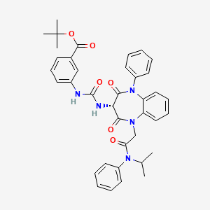 molecular formula C38H39N5O6 B12573010 tert-Butyl 3-({[(3S)-2,4-dioxo-1-{2-oxo-2-[phenyl(propan-2-yl)amino]ethyl}-5-phenyl-2,3,4,5-tetrahydro-1H-1,5-benzodiazepin-3-yl]carbamoyl}amino)benzoate CAS No. 305366-94-3