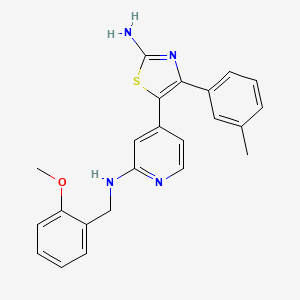 molecular formula C23H22N4OS B12573023 N-[4-[2-Amino-4-(3-methylphenyl)-1,3-thiazol-5-YL]-2-pyridyl]-N-(2-methoxybenzyl)amine CAS No. 303163-30-6