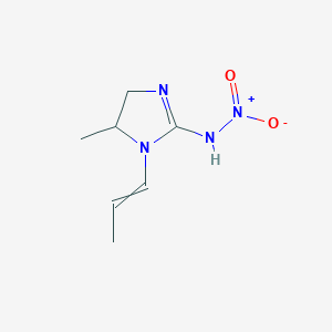 molecular formula C7H12N4O2 B12573054 N-[5-Methyl-1-(prop-1-en-1-yl)-4,5-dihydro-1H-imidazol-2-yl]nitramide CAS No. 185034-64-4