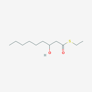 molecular formula C11H22O2S B12573076 Nonanethioic acid, 3-hydroxy-, S-ethyl ester CAS No. 189246-52-4