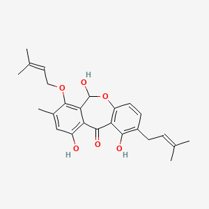 molecular formula C25H28O6 B1257309 arugosin A (lactol form) 