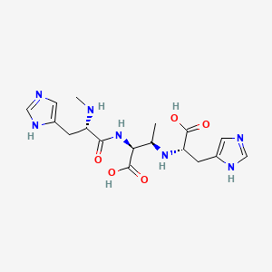 molecular formula C17H25N7O5 B1257314 (2S,3R)-3-[[(1S)-1-carboxy-2-(1H-imidazol-5-yl)ethyl]amino]-2-[[(2S)-3-(1H-imidazol-5-yl)-2-(methylamino)propanoyl]amino]butanoic acid 
