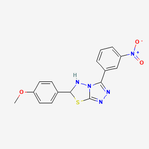 molecular formula C16H13N5O3S B12573165 6-(4-Methoxyphenyl)-3-(3-nitrophenyl)-5,6-dihydro-[1,2,4]triazolo[3,4-b][1,3,4]thiadiazole 