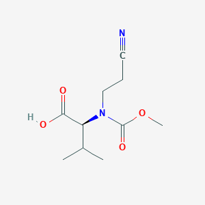 molecular formula C10H16N2O4 B12573189 L-Valine, N-(2-cyanoethyl)-N-(methoxycarbonyl)- CAS No. 192726-03-7